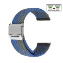 Elastic Easy-Klick Textil Uhrenarmband Modell Spotty grün-blau 22 mm