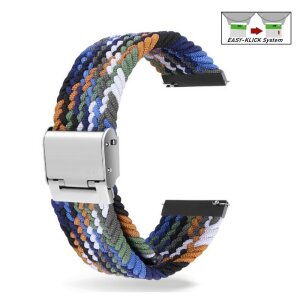 Elastic Easy-Klick Textil Uhrenarmband Modell Spotty mehrfarbig-1 22 mm