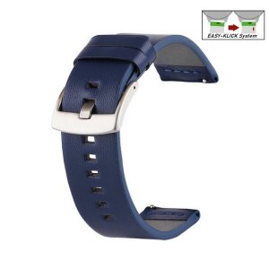 Sportliches Easy-Klick Kalbsleder Uhrenarmband Modell Maestro blau 20 mm