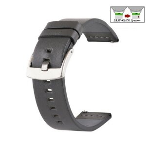 Sportliches Easy-Klick Kalbsleder Uhrenarmband Modell Maestro grau 22 mm