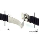 PU-Kunststoff Uhrenarmband Modell Beckos schwarz 22 mm, Faltschließe-Karo