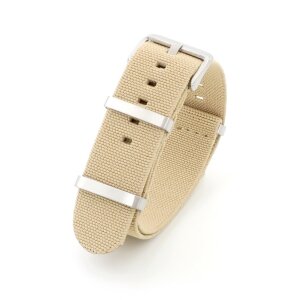 Elastic Nato Nylon Flex-Uhrenarmband Modell Promoflex beige-creme 20 mm