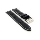 Piero Magli Racing Uhrenarmband Modell  Hockenheim schwarz-weiß 24 mm, Doppeldornschließe