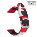 Easy-Klick Camouflage Canvas-Nylon Uhrenarmband Modell Jumper-S rot-mehrfarbig 18 mm