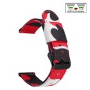 Easy-Klick Camouflage Canvas-Nylon Uhrenarmband Modell Jumper-P rot-mehrfarbig 18 mm