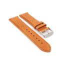 Softweiches Uhrenarmband Modell Cavaliere-Vintage mit Steppung cognac 22 mm