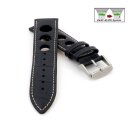 Easy-Klick Rallye Alligator Uhrenarmband Modell Espo schwarz-WN 22 mm