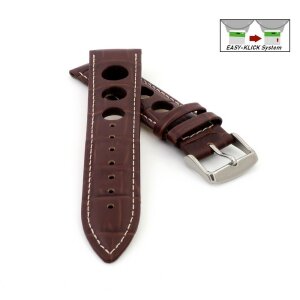 Easy-Klick Rallye Alligator Uhrenarmband Modell Espo mocca-WN 20 mm