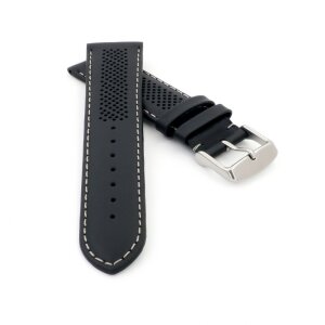 Racing Kalbsleder Uhrenarmband Modell Hoomer schwarz-grau 20 mm
