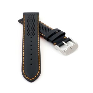 Racing Kalbsleder Uhrenarmband Modell Hoomer schwarz-orange 20 mm