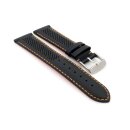 Racing Kalbsleder Uhrenarmband Modell Hoomer schwarz-orange 20 mm