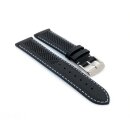 Racing Kalbsleder Uhrenarmband Modell Hoomer schwarz-blau 22 mm