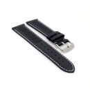 Easy-Klick Racing Kalbsleder Uhrenarmband Modell Hoomer schwarz-weiß 18 mm
