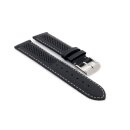 Easy-Klick Racing Kalbsleder Uhrenarmband Modell Hoomer schwarz-grau 22 mm