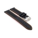 Easy-Klick Racing Kalbsleder Uhrenarmband Modell Hoomer schwarz-orange 22 mm