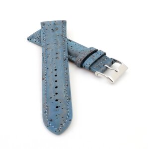 Echt Kork Uhrenarmband Modell Korky-Chrono türkis 16 mm