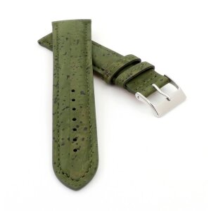 Echt Kork Uhrenarmband Modell Korky-Chrono grün 14 mm