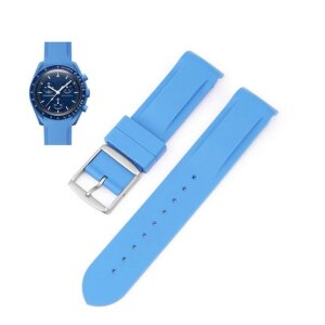 Silikon Uhrenarmband Modell Moon-Silikon blau 20 mm, kompatibel MoonSwatch