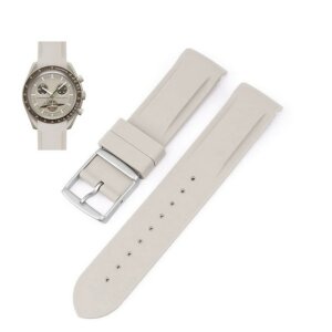 Silikon Uhrenarmband Modell Moon-Silikon creme-beige 20 mm, kompatibel MoonSwatch