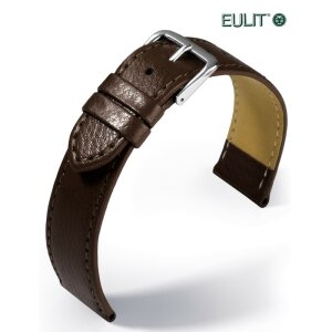 Eulit  feines Rindleder Uhrenarmband genarbt Modell Kansas mocca 20 mm