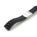 Silikon Uhrenarmband Modell Miami-FS-S schwarz 24 mm,...