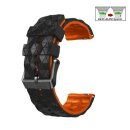 Easy-Klick Future Premium Silikon Uhrenarmband Modell Jedi schwarz-orange 22 mm