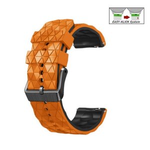 Easy-Klick Future Premium Silikon Uhrenarmband Modell Jedi orange-schwarz 22 mm