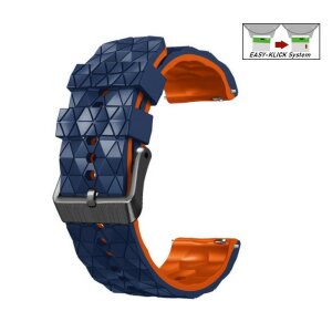 Easy-Klick Future Premium Silikon Uhrenarmband Modell Jedi blau-orange 22 mm