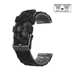 Easy-Klick Future Premium Silikon Uhrenarmband Modell Jedi schwarz-grau 22 mm