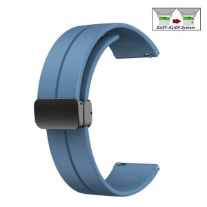 Easy-Klick Silikon Uhrenarmband Modell Hotspot mit Magnet-Faltschließe petrol-blau 20 mm