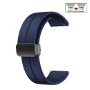 Easy-Klick Silikon Uhrenarmband Modell Hotspot-P mit Magnet-Faltschließe dunkel-blau 22 mm