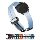 Easy-Klick Silikon Uhrenarmband Modell Hotspot mit Magnet-Faltschlie&szlig;e eis-blau 22 mm