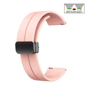 Easy-Klick Silikon Uhrenarmband Modell Hotspot-P mit Magnet-Faltschließe rosa 22 mm