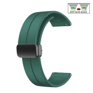 Easy-Klick Silikon Uhrenarmband Modell Hotspot mit Magnet-Faltschließe grün 22 mm