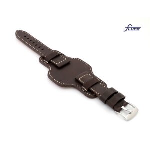 Fluco Snow-Calf Uhrenarmband mit Unterlage Modell Jerico mocca 24 mm