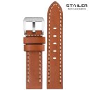 Stailer Soft Sattelleder Uhrenarmband Modell Froster cognac 22 mm handgenäht