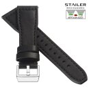 Stailer Easy-Klick Rindleder Uhrenarmband Modell Aviator-New schwarz-TiT 20/16 mm