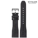 Stailer Easy-Klick Rindleder Uhrenarmband Modell Aviator-New schwarz-TiT 21/18 mm