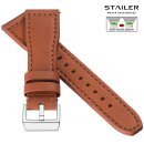 Stailer Easy-Klick Rindleder Uhrenarmband Modell Aviator-New cognac-TiT 22/18 mm