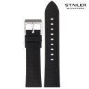 Stailer Easy-Klick Hybrid Canvas-Silikon Uhrenarmband Modell Endurance-Sport schwarz 22 mm