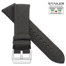 Stailer Easy-Klick Hybrid Canvas-Silikon Uhrenarmband Modell Endurance-Sport grau 22 mm