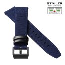 Stailer Easy-Klick Canvas Textil Uhrenarmband Modell Fabrice blau 20 mm, wasserfest