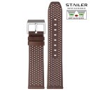 Stailer Easy-Klick echt Horween-Leder Uhrenarmband Modell Flex-Perfo mocca 20 mm