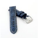 Echt Python-Schlange Uhrenarmband Modell Python-Chrono blau 24 mm