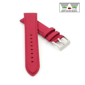 Easy-Klick Canvas-Nylon Textil Uhrenarmband Modell Havart rot 22 mm