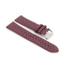 Lorica-Leder Uhrenarmband mit Flechtmuster Modell Italia bordeaux-rot 16 mm