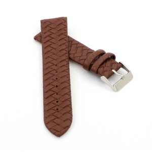 Lorica-Leder Uhrenarmband mit Flechtmuster Modell Italia mocca 18 mm