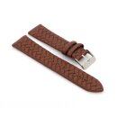 Lorica-Leder Uhrenarmband mit Flechtmuster Modell Italia mocca 18 mm