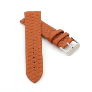Lorica-Leder Uhrenarmband mit Flechtmuster Modell Italia cognac 18 mm