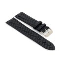 Lorica-Leder Uhrenarmband mit Flechtmuster Modell Italia schwarz 20 mm